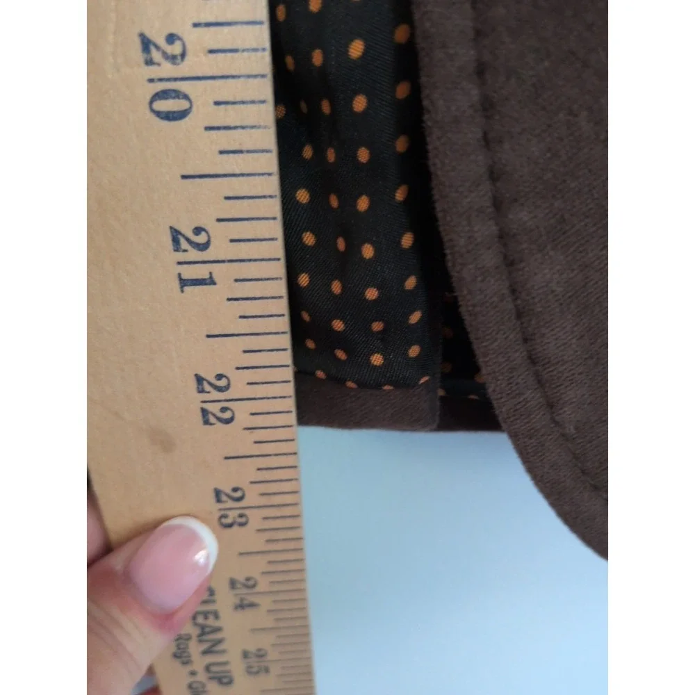Hk_Hhh Women's Brown Cotton Blazer Jacket Size Small Polka Dot Lining Casual Pre - Picture 13 of 13